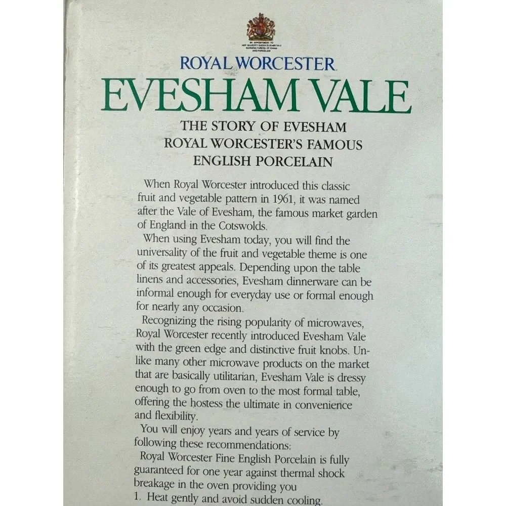 Royal Worcester Evesham Vale 5 Piece Place Setting NEW Fine English PorcelainTea